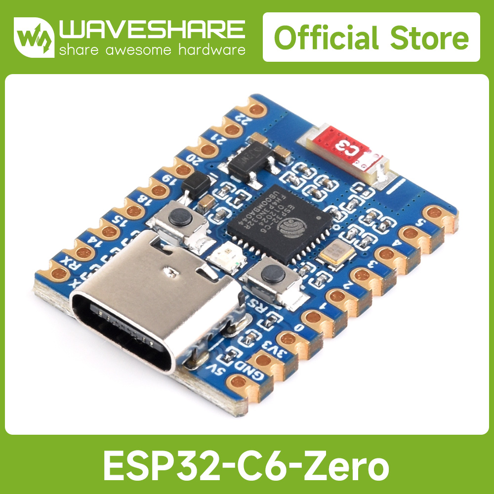 Espressif Esp32 - Waveshare ESP32-C6 mini-ontwikkelbord, dubbele processors gebaseerd