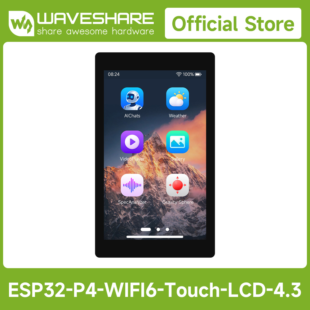 Esp32 Uart Module - Waveshare ESP32-P4-WIFI6 4,3-inch ontwikkelbord, resolutie 480