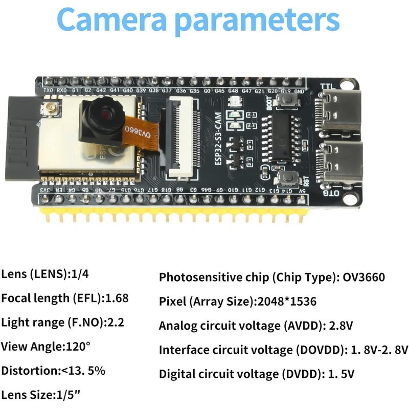 ESP32-S3-CAM-bord met OV3660-c - Esp32 Wifi Bluetooth Module recensie en prijs