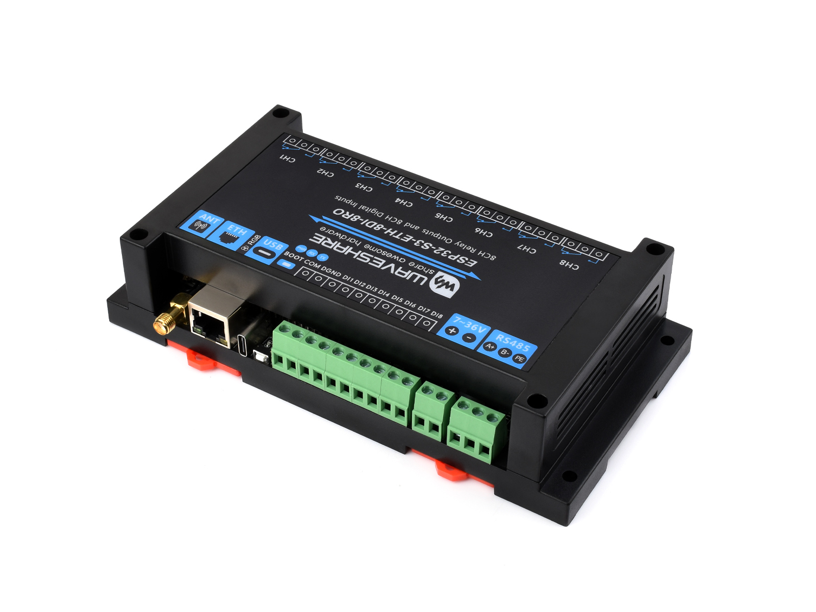 Waveshare industriële 8-kanaal - Esp32 Uart Module recensie en prijs
