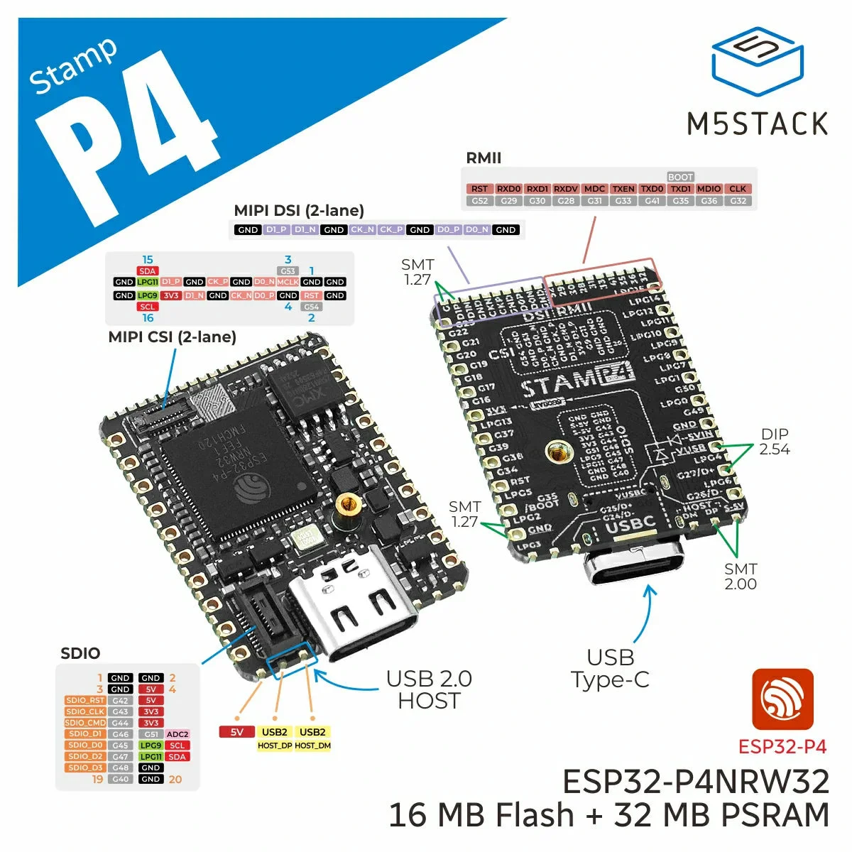 M5Stack M5Stamp ESP32-P4: krac - Esp32 P4 recensie en prijs
